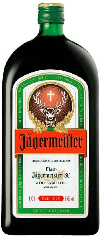 Jägermeister  Licor Jgermeister 1L - Licor de Hierbas 35% - Destilado de Alemania
