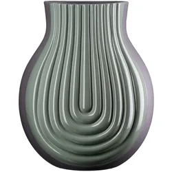 Dekovase Bauchig Kurve Mintgrün/Graublau