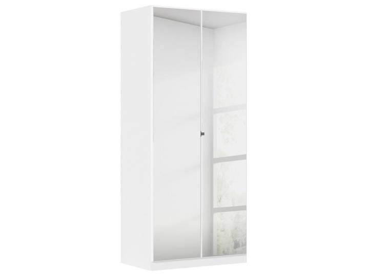 Drehtürenschrank mit Spiegel 91cm Reflect Alpinweiß