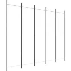 vidaXL 5-tlg. Paravent Weiß 250x200 cm Stoff