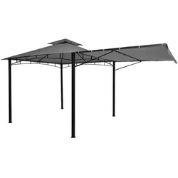 Proregal BERLINLODGE Pergola | HxBxT 275x490x250cm | Garten Pavillon | Grau | Stahl bewegliche Seitenwand 2,5x2,5m