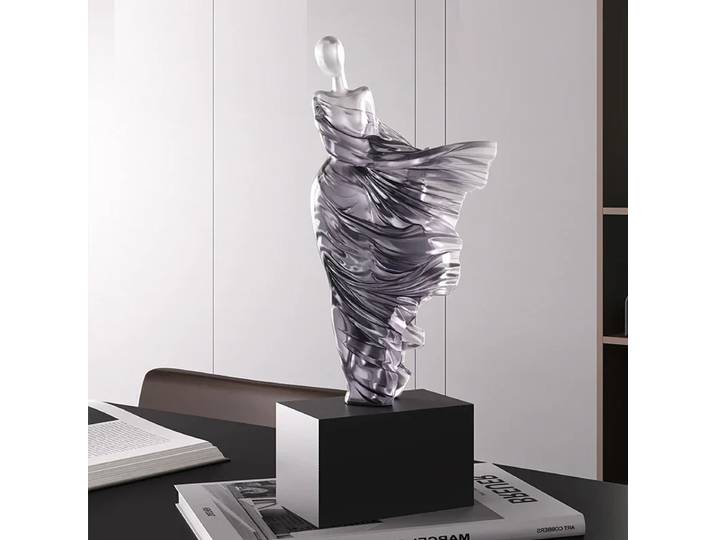 Sculpture en résine de portrait de figure, sculpture principale d'art, salon, décor à la maison, bureau, ornements d'art minimalistes