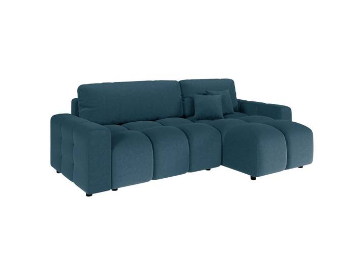 Ecksofa, Dunkelblau, 233x142 cm, Textil, 4-Sitzer, Seitenverkehrt Montierbar, Livetastic