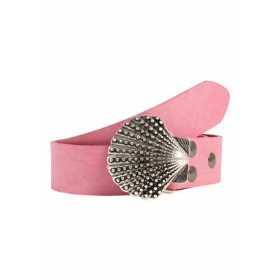 Ledergürtel RETTUNGSRING GÜRTEL "»Gump Pink«, mit austauschbarer Schließe »Muschel Nieten«", Damen, Gr. 90, rosa, Rindsleder, Gürtel Ledergürtel