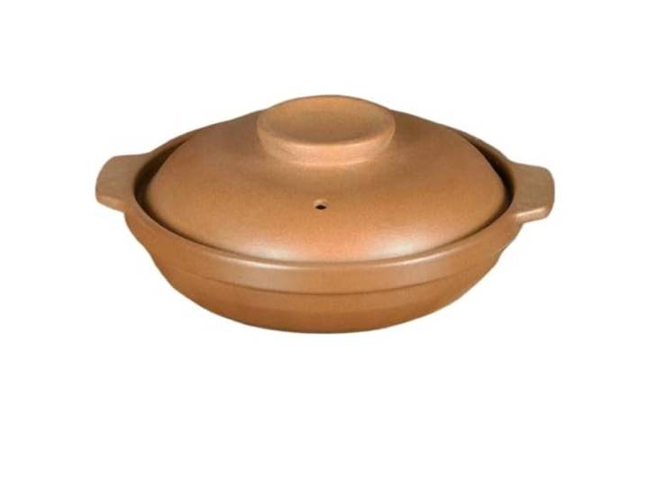 Boiler for Gasherd, traditioneller Auflauftopf Flacher Auflauf Suppentopf Unglasierter Tonauflauf(3.5L)