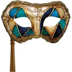 Maskworld Colombina arlecchino blu