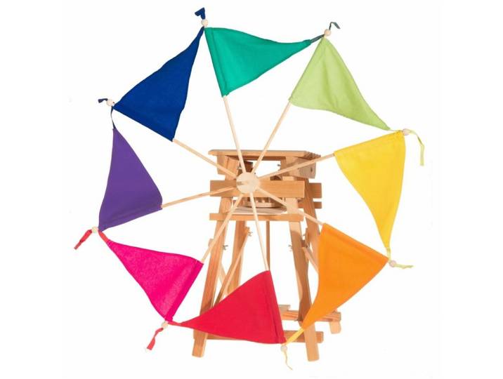 Spielzeug Kraul Spiel, Segelwindmühle - Bausatz - bunte Segel - deutsch