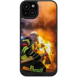 Nivocase Handyhülle für Apple iPhone 15 Plus Hülle NIVOpure Case Schwarz Feuer Feuerwehr Lebensretter (Apple iPhone 15 Plus), Smartphone Hülle, Schwarz