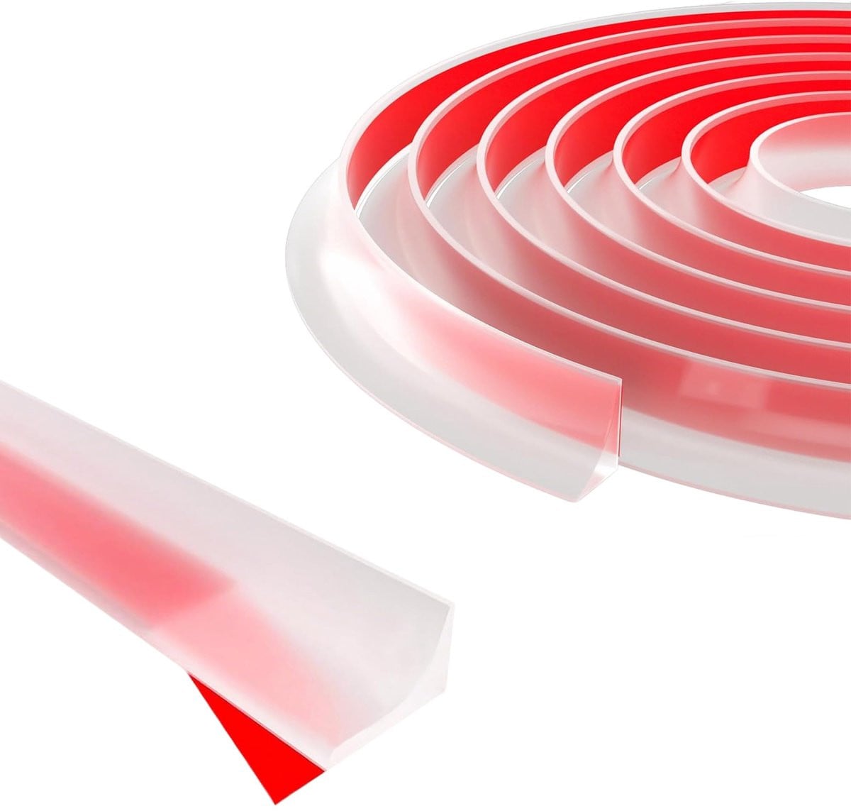Zelfklevende siliconen doucheafdichtingsstrip van 2 meter, transparante waterstopper voor badkamer en keuken