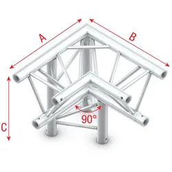 Milos Deco-22 Triangle truss - down left - apex down ALM34 - 90° corner