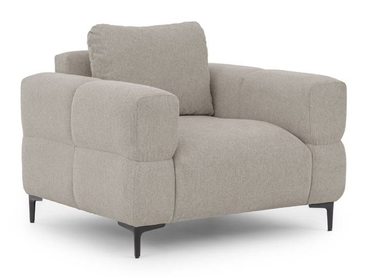 Fauteuil en tissu structuré taupe 102x97x80 cm