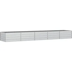 Helloshop26 - Hochbeet für Pflanzen Blumen Terrasse Garten 400 x 80 x 45 cm verzinkter Stahl silber 02_0039446