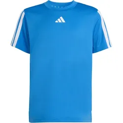 adidas Train Essentials 3-Streifen Trainingsshirt Jungen KB6817 - ray blue/white 116