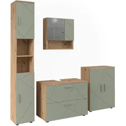 Vicco, Badmöbelset, Badmöbel-Set Irma, Salbeigrün, 4 Teile