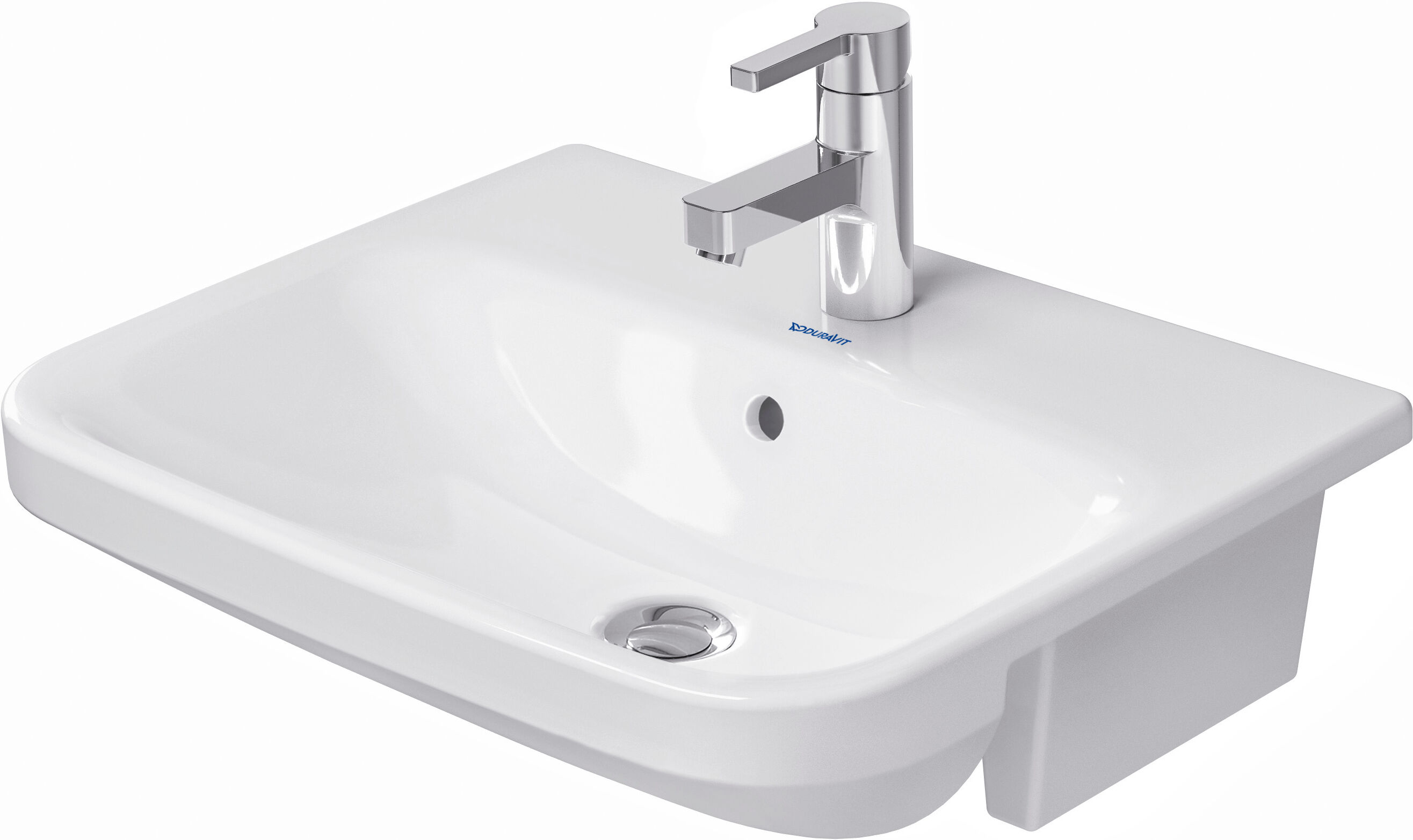 Duravit DuraStyle lavabo 03755500001 55 x 45,5 cm, blanc, wondergliss, semi-encastré