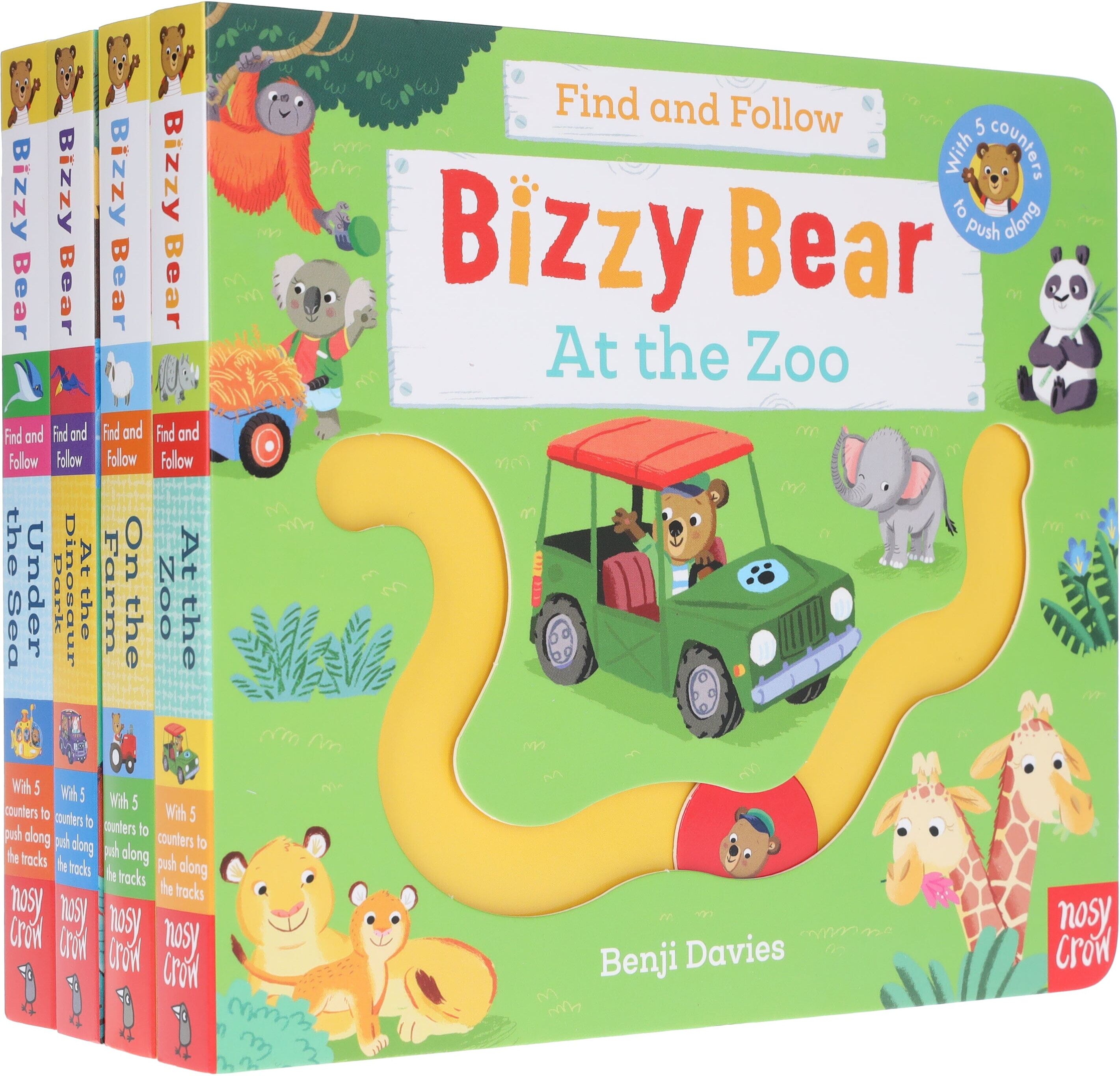 Bizzy Bear: Find and Follow Series by Benji Davies 4 Books Collection Set - Ages 2-5 - Board Book Nosy Crow Ltd