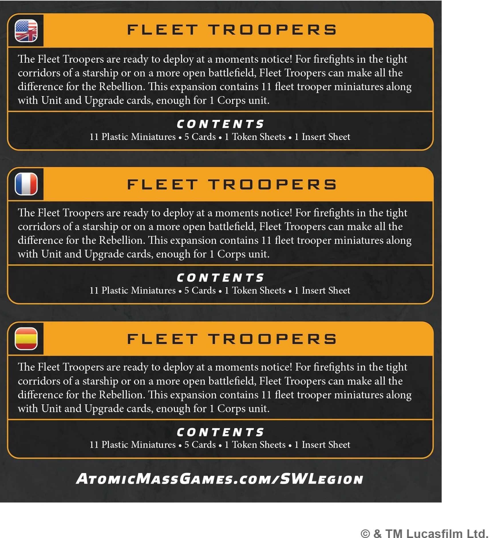 Star Wars: Legion - Fleet Troopers Unit Expansion for Rebel Forces, Ages 10+, by Atomic Mass Games
