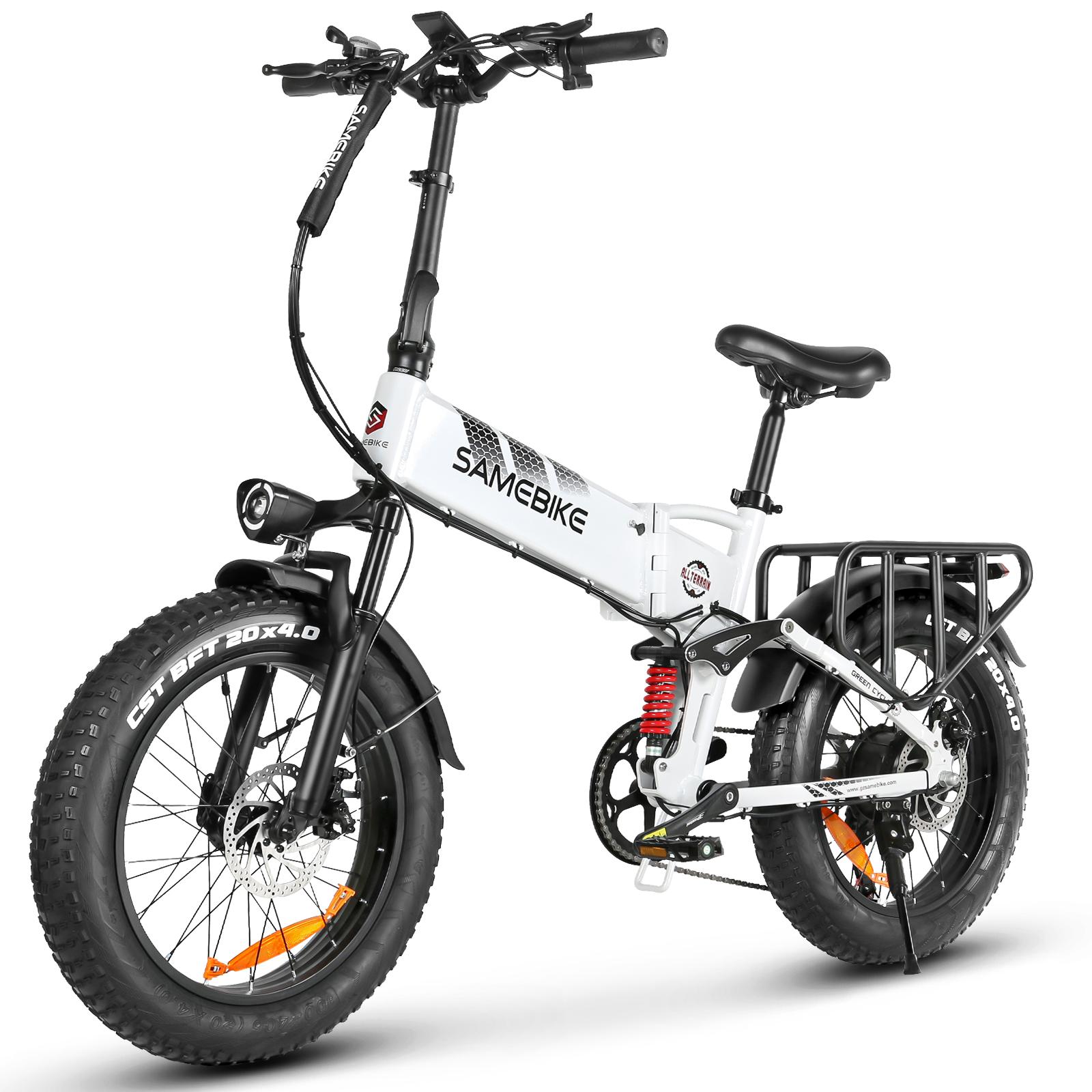 RS-A02 Pro faltbares Offroad-Elektrofahrrad mit Fat-Reifen, 48 V 15 Ah, 250 W, mechanische Doppel-Scheibenbremse, maximale Traglast 150 kg, weiß