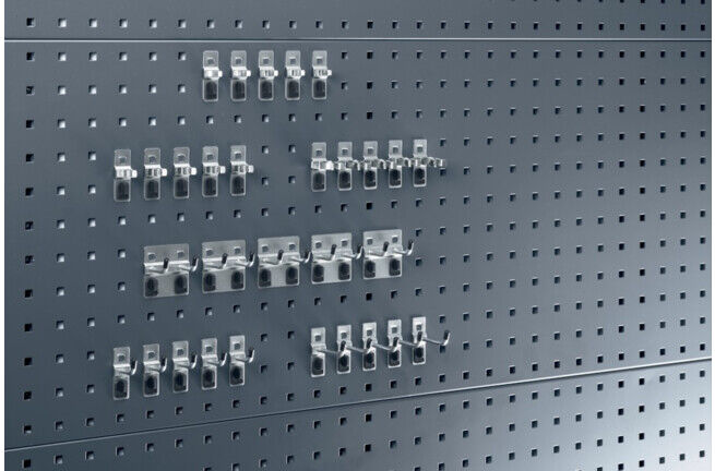 Assortiment de porte-outils 30-pcs.galvanisé p. panneaux perforés 10 crochets/5 ; Bott (14031413)