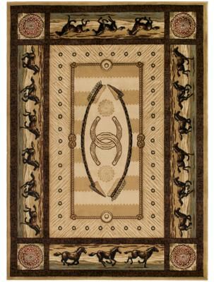 Mayberry Rug American Destination Cheyenne Western Horse Area Rug