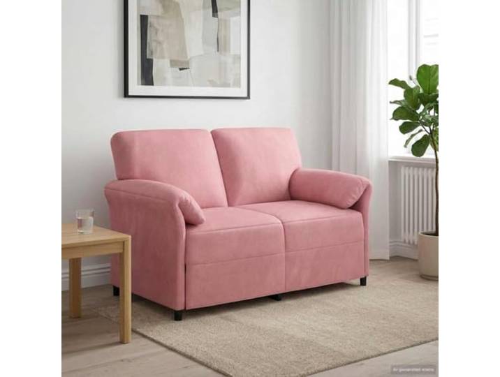 ZQQLVOO 2-Sitzer Samtsofa Rosa 138 x 83 x 95 cm Metallrahmen, Schaumpolster, Pflegeleicht, Modernes Design für Wohnzimmer
