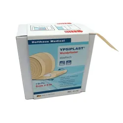 Holthaus Medical YPSIPLAST Wundpflaster, elastisch, zuschneidbar - 1 Spenderbox = 1 Rolle, Maße: 6 cm x 5 m 1 St