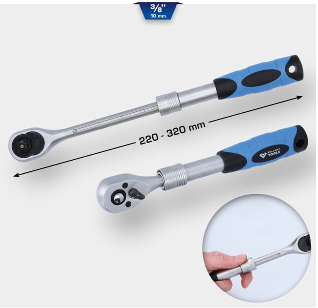 Brilliant Tools Cliquet réversible télescopique 3/8