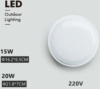 Inspire Curations AquaShield Waterproof LED Wall Lamp 15W 20W Outdoor Surface Mount Light round 20w Cold White 6500k