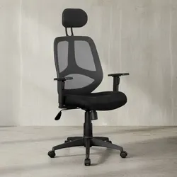 KADIMA DESIGN Komfortabler Bürostuhl: Ergonomisches Design, verstellbare Kopfstütze/Armlehnen, Netzbezug, 120 kg Belastbarkeit.