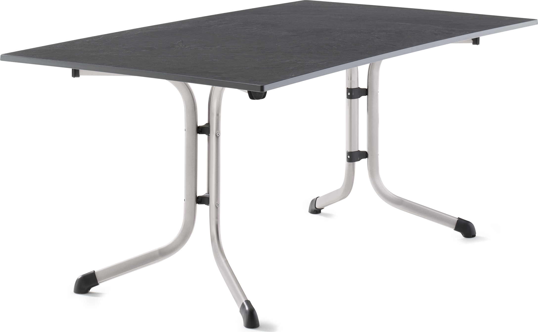 Klapptisch >Boulevard< in Schiefer anthrazit, vivodur - 140x73x95cm (BxHxT)