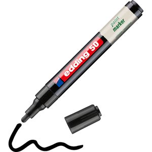 Edding Lackmarker 50 wasserfest & permanent, schwarz, Rundspitze 2 - 3 mm, matt
