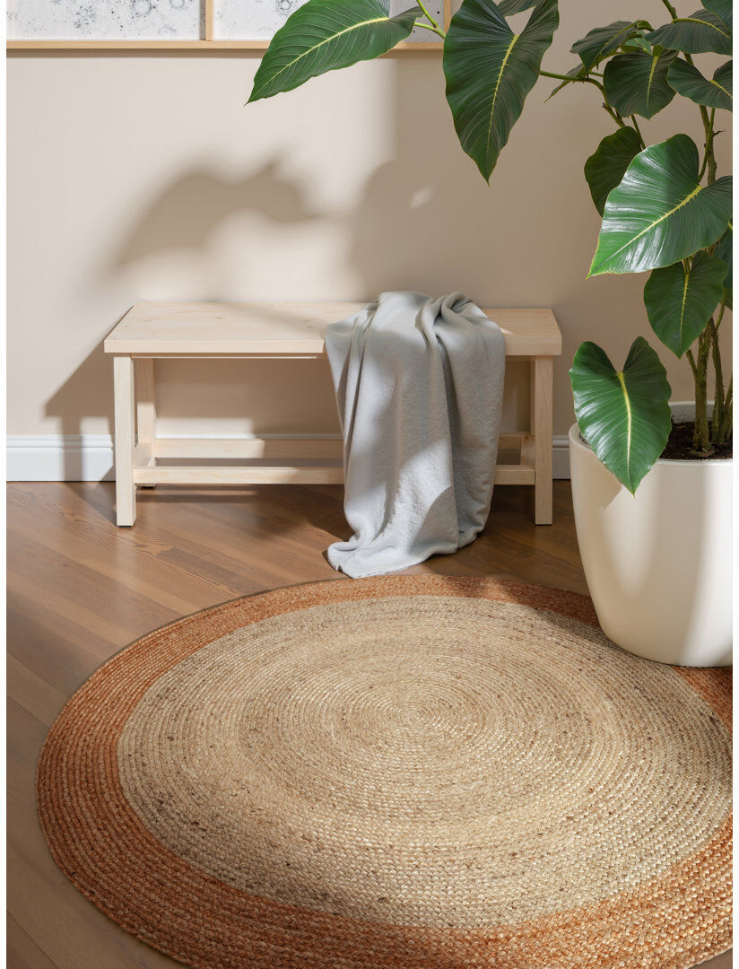 Jutta - Round Jute Rug by Hanse Home - Natural Rug, 100% Jute, Handwoven Boho for Living Room, Bedroom, Dining Room, Hallway Gold Round 100 cm
