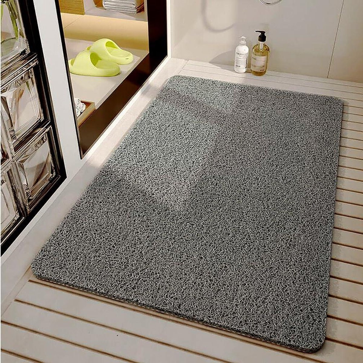 Grijs Antislip Douchemat voor een veilige badkamer, 110 x 110 cm