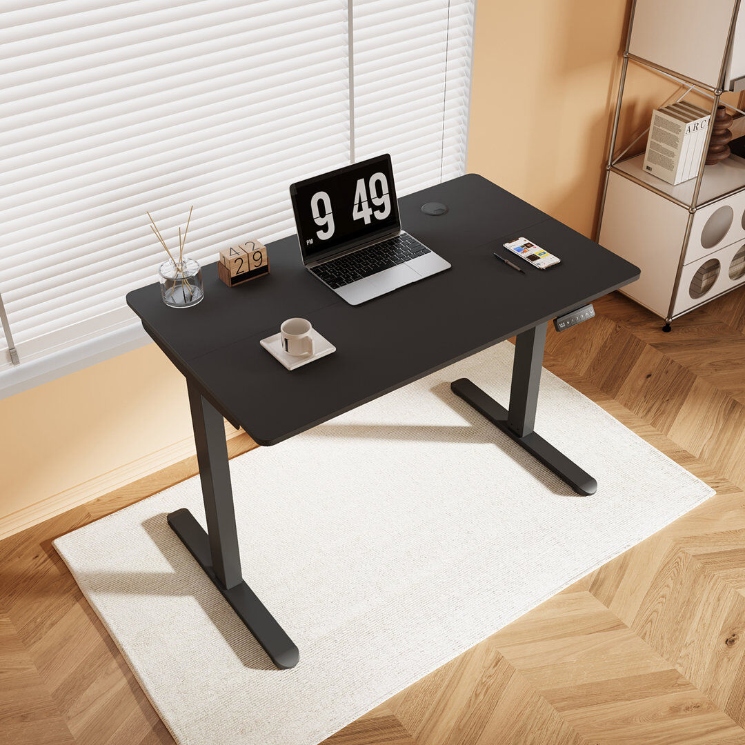 Inbox Zero 120*60*1.5cm, Electric Lift Desk Frame with Three Memory Functions Black 120cm W X 60cm D