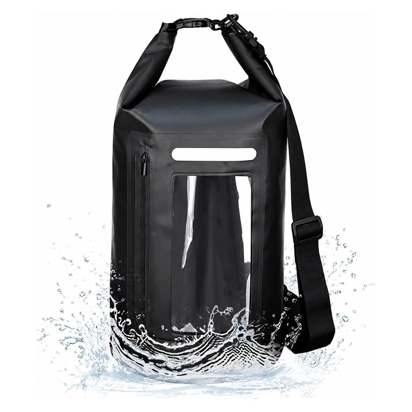 Hurtel Wasserdichte Tasche WNA-15L für ein 15-Liter-SUP-Kajak mit RFID-Blockierfach - schwarz (15 l) (1404978613)