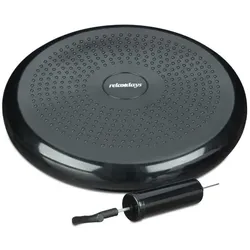 Relaxdays 9 x Balance Kissen schwarz mit Luftpumpe Schwarz