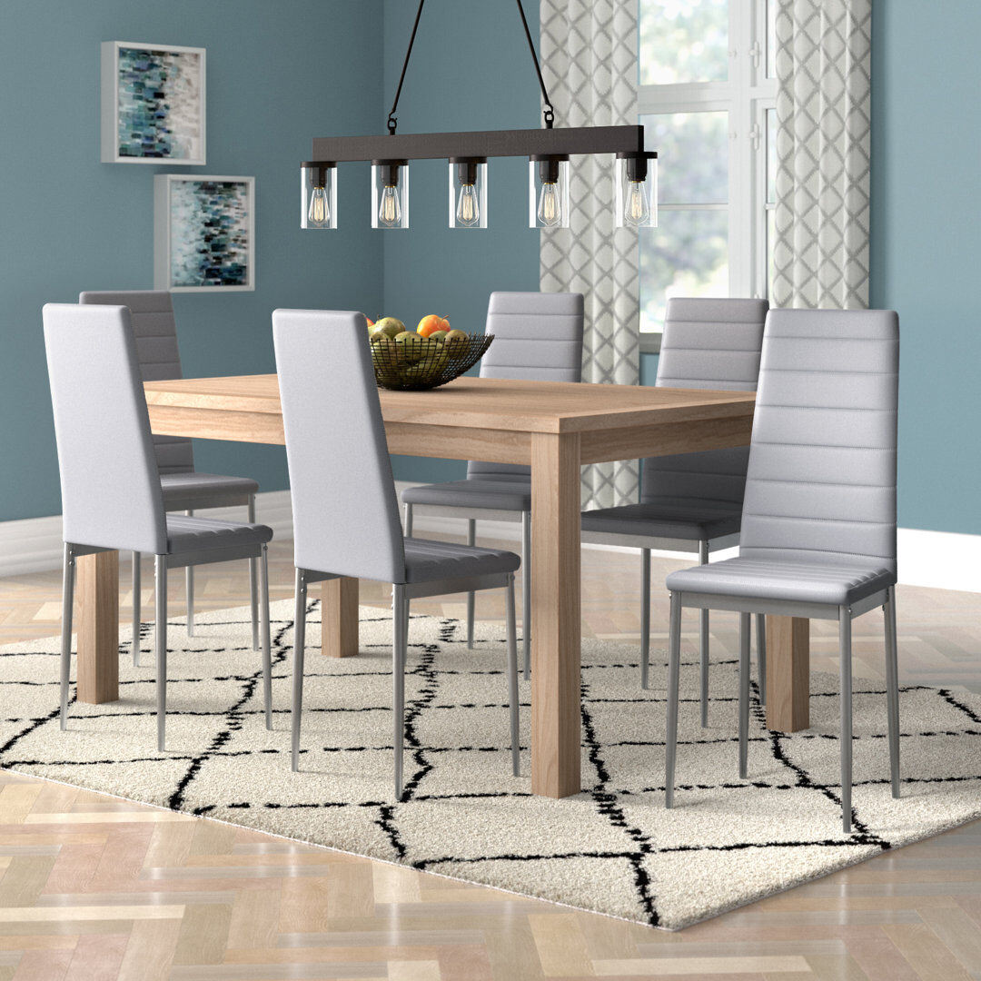 Wade Logan Huguley Grey Faux Leather Padded Chairs Grey 96cm H X 40cm W X 40cm D