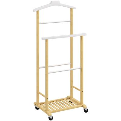 Helloshop26 - Herrendiener Kleiderständer 47 x 33,7 x 105,5 cm integrierter Kleiderbügel Schuhablage Skandinavisch aus natürlichem 21_0005894