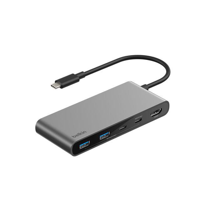 Belkin 7-Port-USB-C-Hub mit zwei USB-C Anschlüssen silber