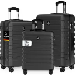 Hartschalenkoffer New York Set 3-tlg Schwarz Rollen 360o ABS