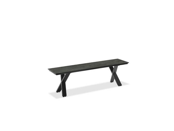 Niehoff Garden Gartenbank, Graphitfarben, Metall, 220x46x40 cm, Gartenmöbel, Gartenbank