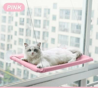 Uplift Essentials Heavy Duty Oxford Window Cat Hammock pink