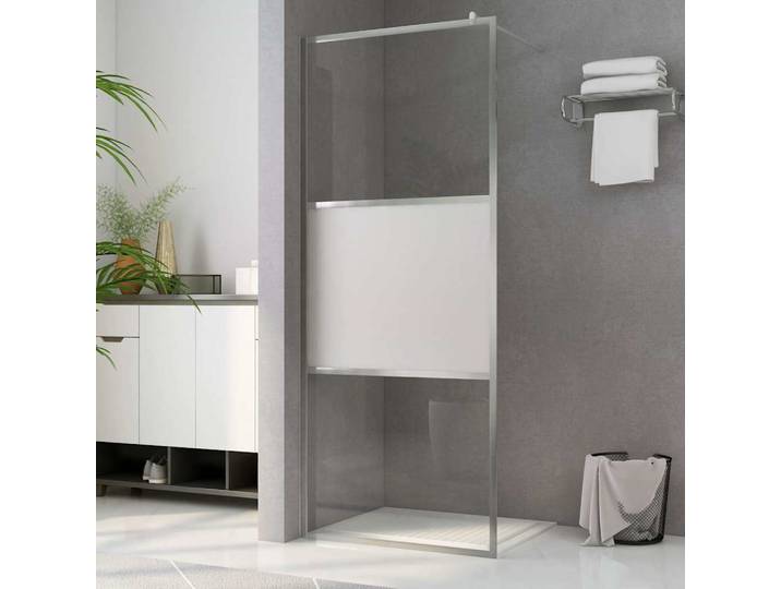 vidaXL Begehbare Duschwand mit Halbmattiertem ESG-Glas 100x195cm