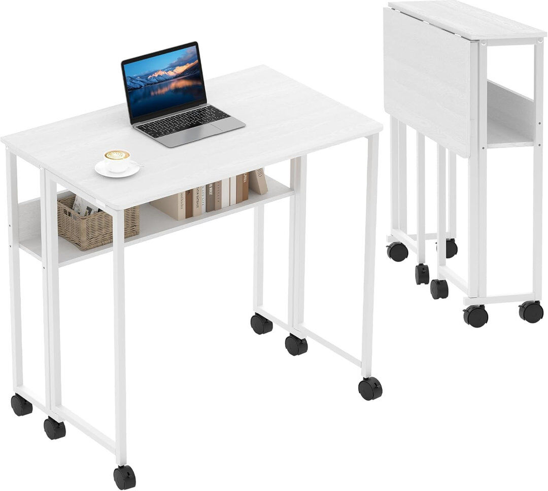 Brambly Cottage MDF Computer Desk White 75cm H X 63cm W X 50cm D