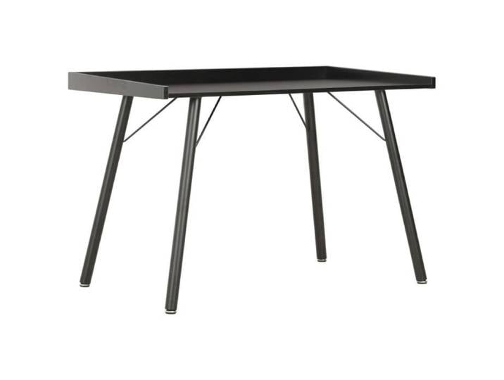 Bureau d'angle - Noir - 90x50x79 cm - Avec dossier et panneau latéral surélevés
