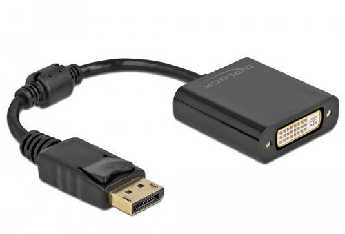 Delock 61008 DisplayPort / DVI Adapter [1x DisplayPort Stecker - 1x DVI-Buchse 24+5pol.] Schwarz 0.15m
