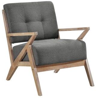 Fremont & Park Smithfield Fabric Upholstered Tufted Wood Arm Accent Chair