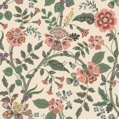 Rifle Paper Co. Gracie Garden Beige and White Wallpaper