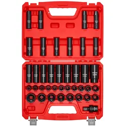 VEVOR 1/2 Zoll-Antrieb Schlagschrauber-Steckschlüsselsatz, 39-tlg. Muttern Entferner Set metrisch 9-30 mm, hochbelastbarer Chrom-Vanadium-Stahl, mit Kardangelenk & doppelter Größenmarkierung