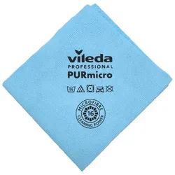 Microfasertuch Vileda PURmicro Active 38 x 35cm blau PUR beschichtet, leistungsstark & gute Flüssigkeitsaufnahme